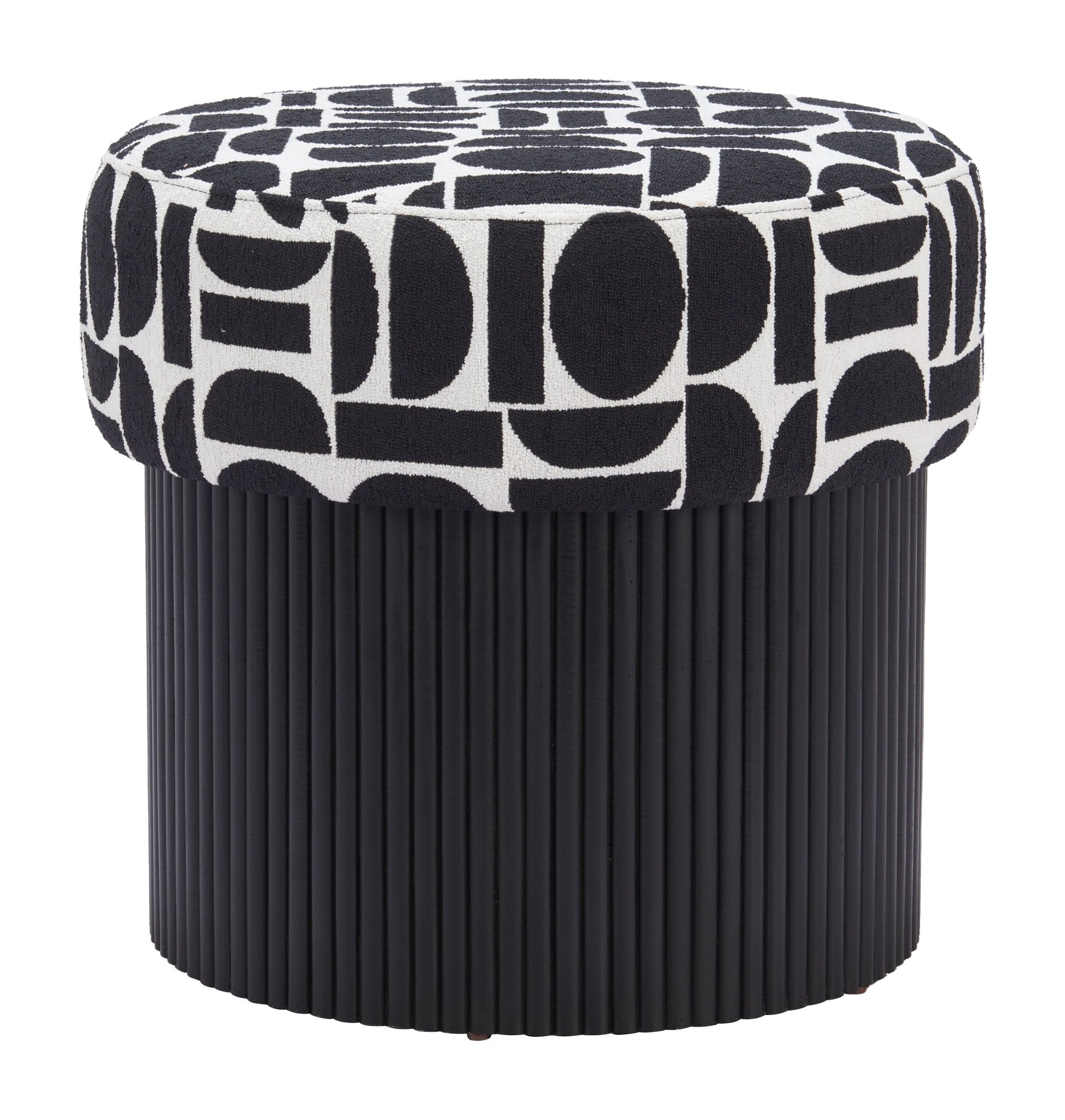 Boto Storage Ottoman Black & White - Cozy Roots Decor
