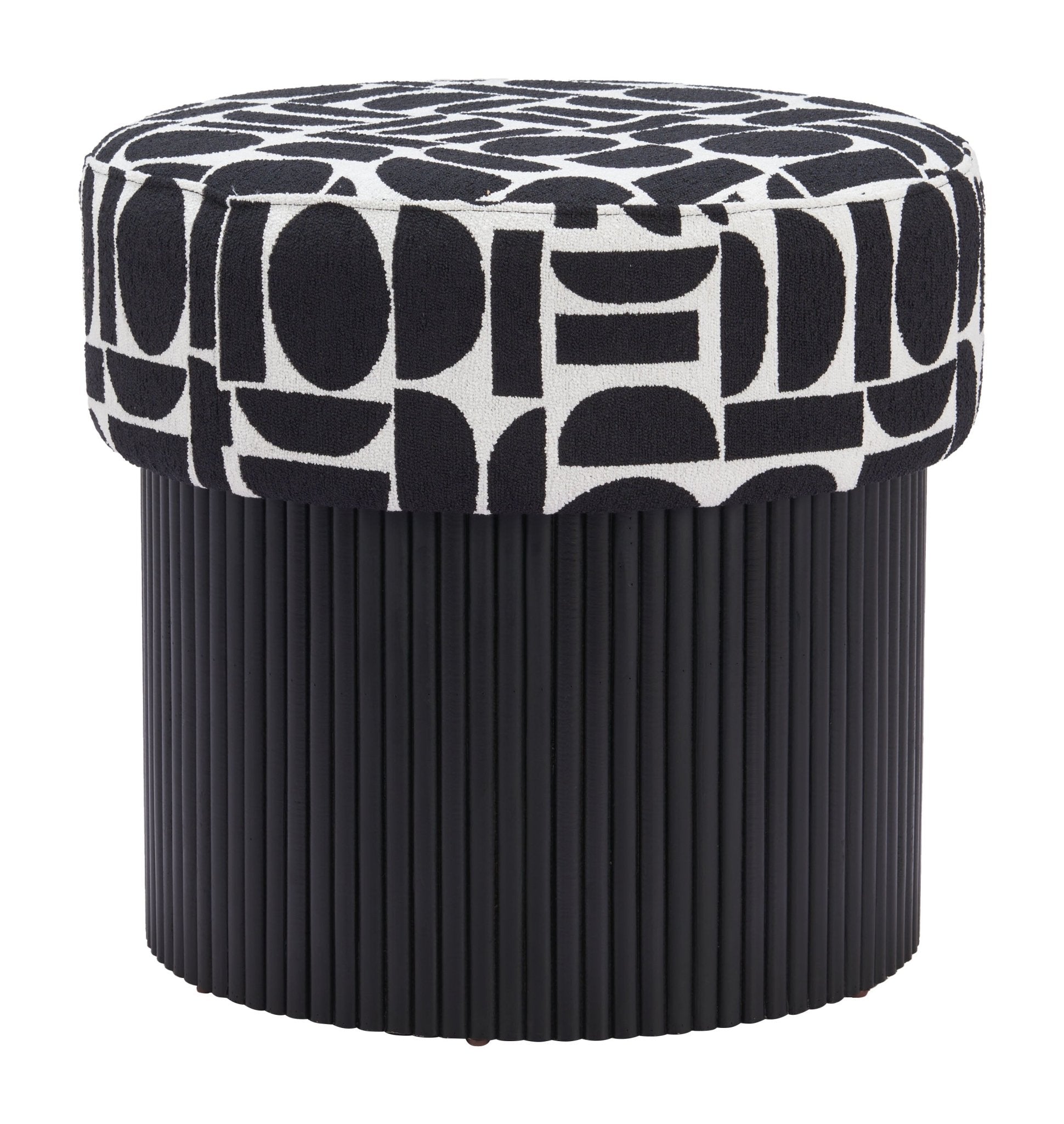Boto Storage Ottoman Black & White - Cozy Roots Decor