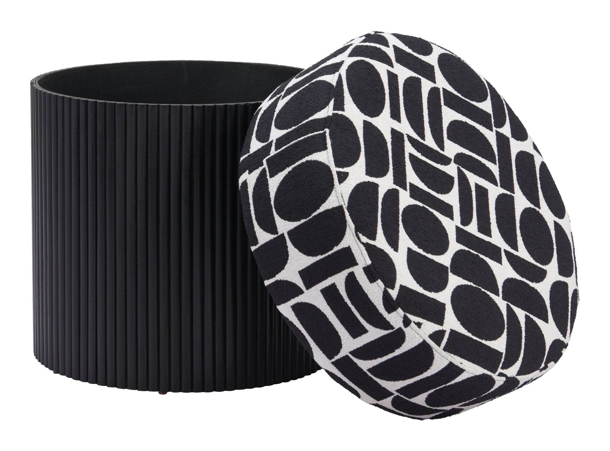 Boto Storage Ottoman Black & White - Cozy Roots Decor