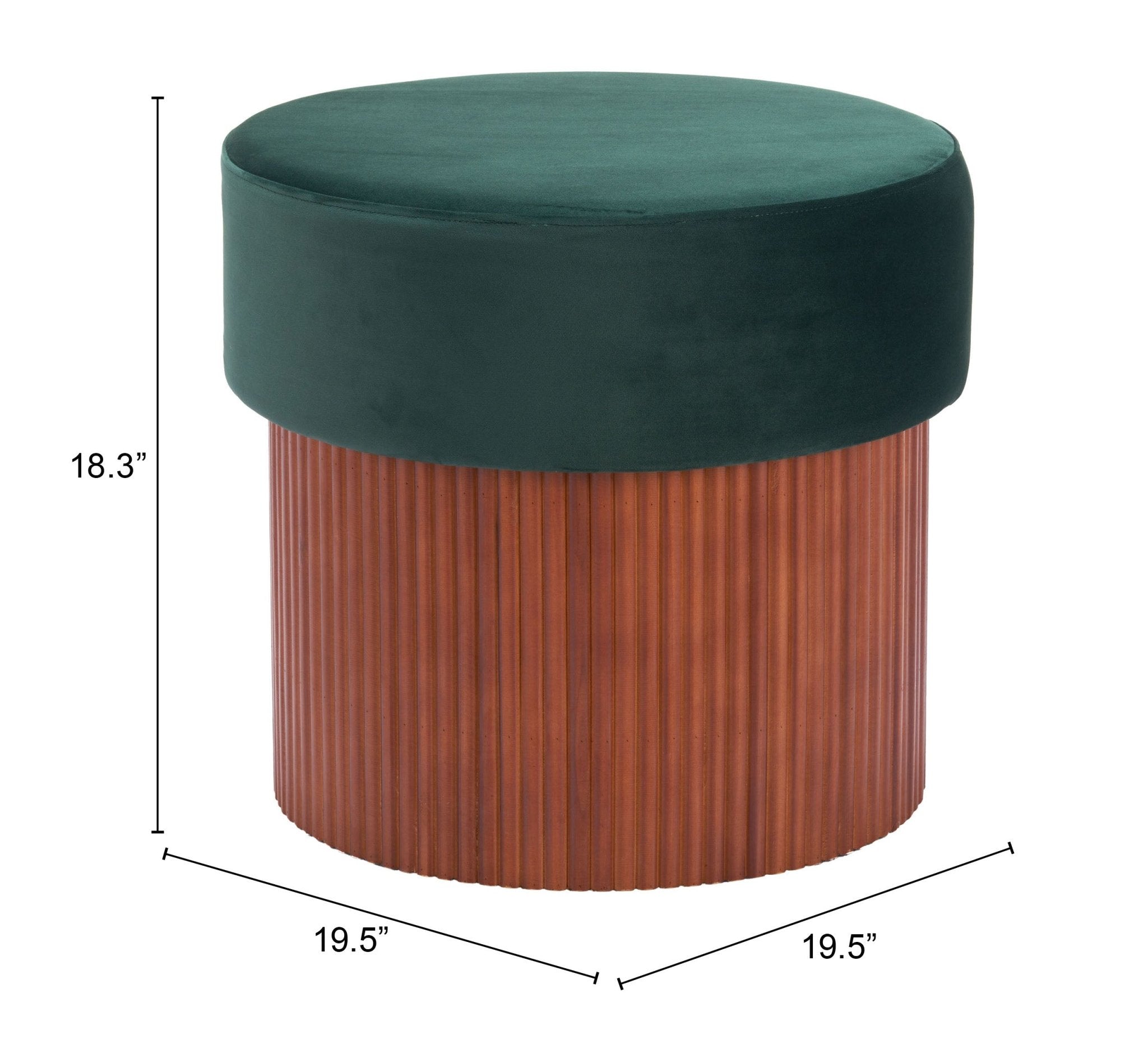 Boto Storage Ottoman Green - Cozy Roots Decor