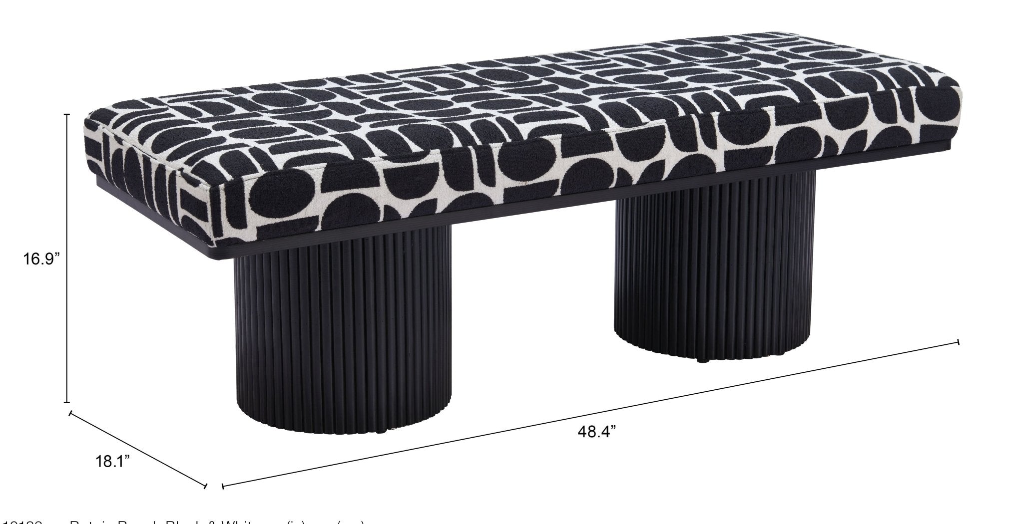 Botoia Bench Black & White - Cozy Roots Decor