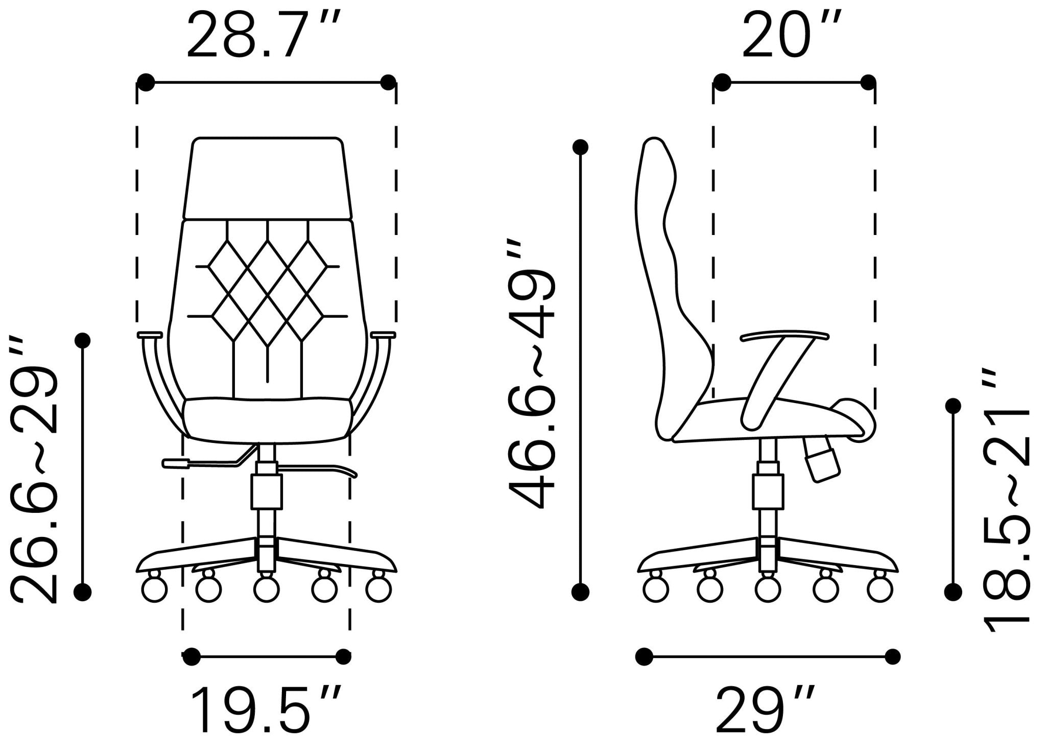 Boutique Office Chair White - Cozy Roots Decor