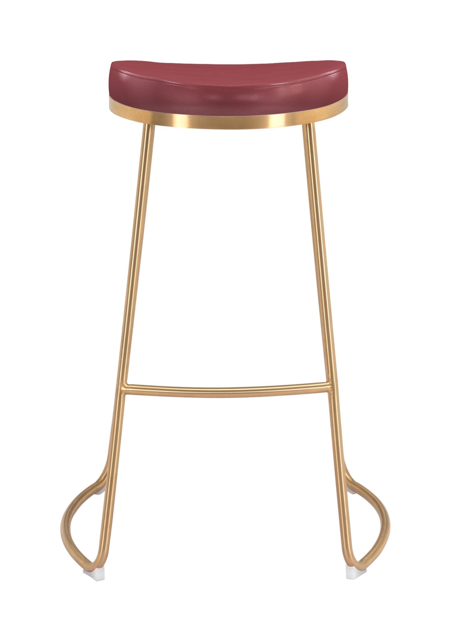 Bree Barstool (Set of 2) Burgundy & Gold - Cozy Roots Decor