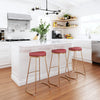 Bree Barstool (Set of 2) Burgundy & Gold - Cozy Roots Decor