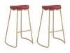 Bree Barstool (Set of 2) Burgundy & Gold - Cozy Roots Decor
