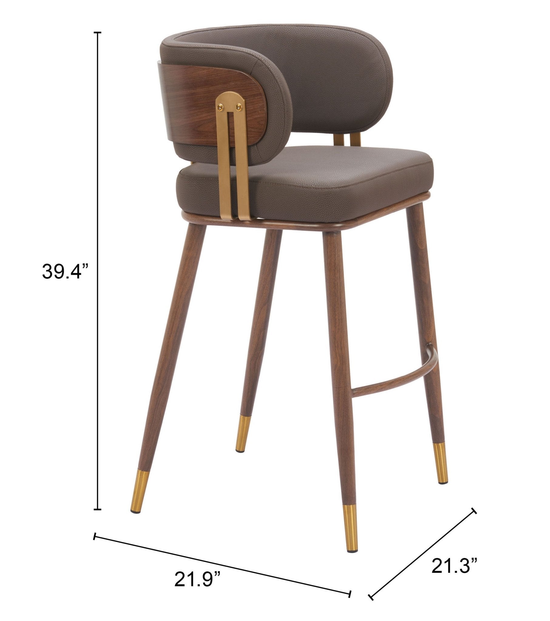 Brew Barstool (Set of 2) Brown & Walnut - Cozy Roots Decor