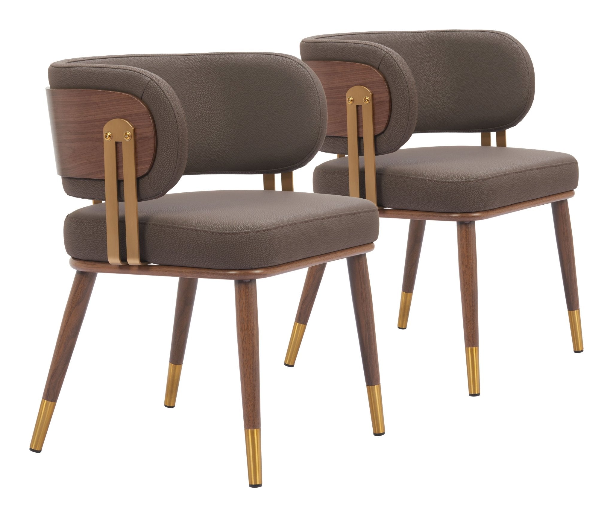 Brew Dining Chair (Set of 2) Brown & Walnut - Cozy Roots Decor