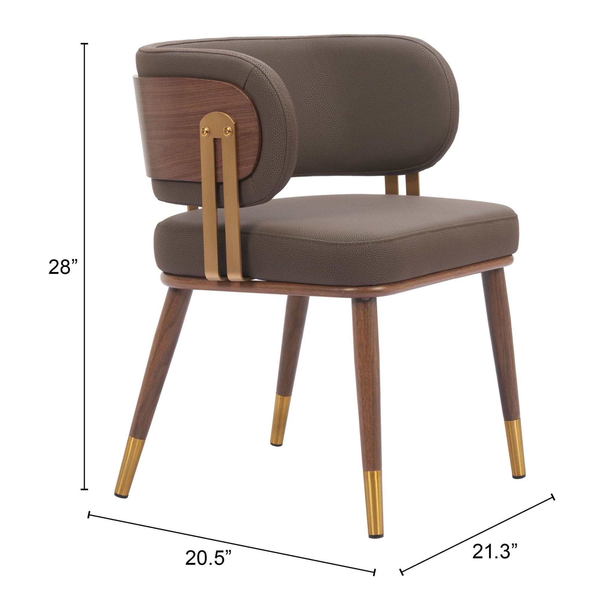 Brew Dining Chair (Set of 2) Brown & Walnut - Cozy Roots Decor