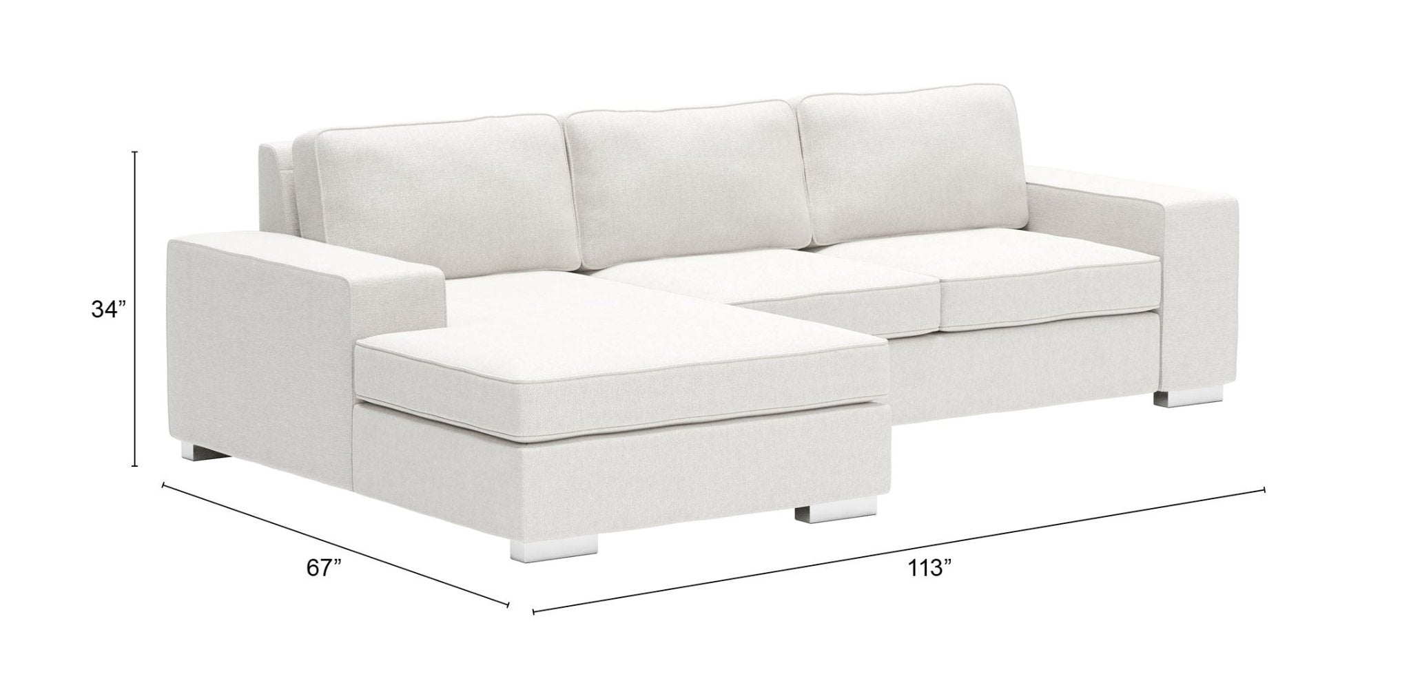 Brickell Sectional White - Cozy Roots Decor