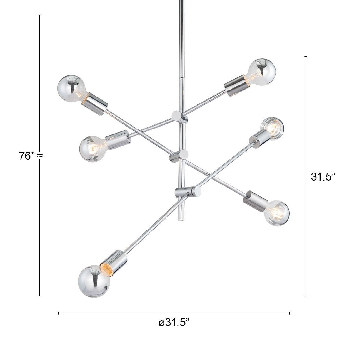 Brixton Ceiling Lamp Chrome - Cozy Roots Decor