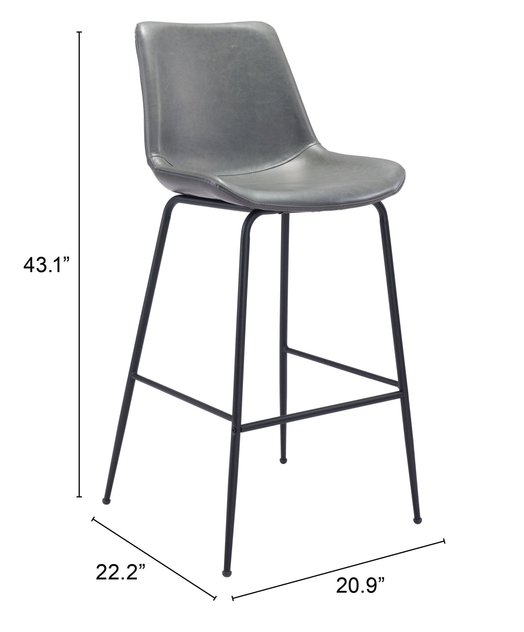 Byron Barstool Gray - Cozy Roots Decor