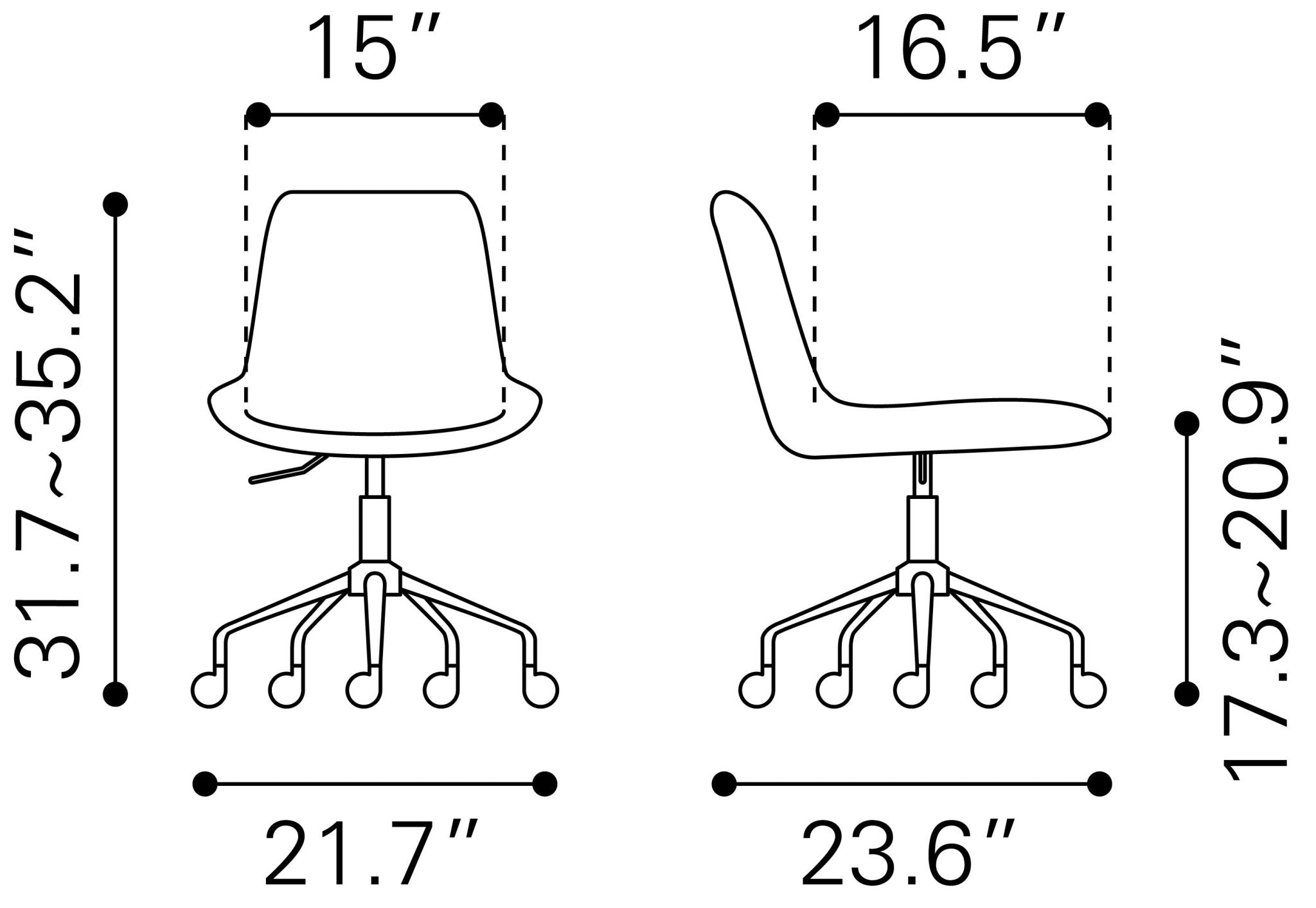 Byron Office Chair Gray - Cozy Roots Decor
