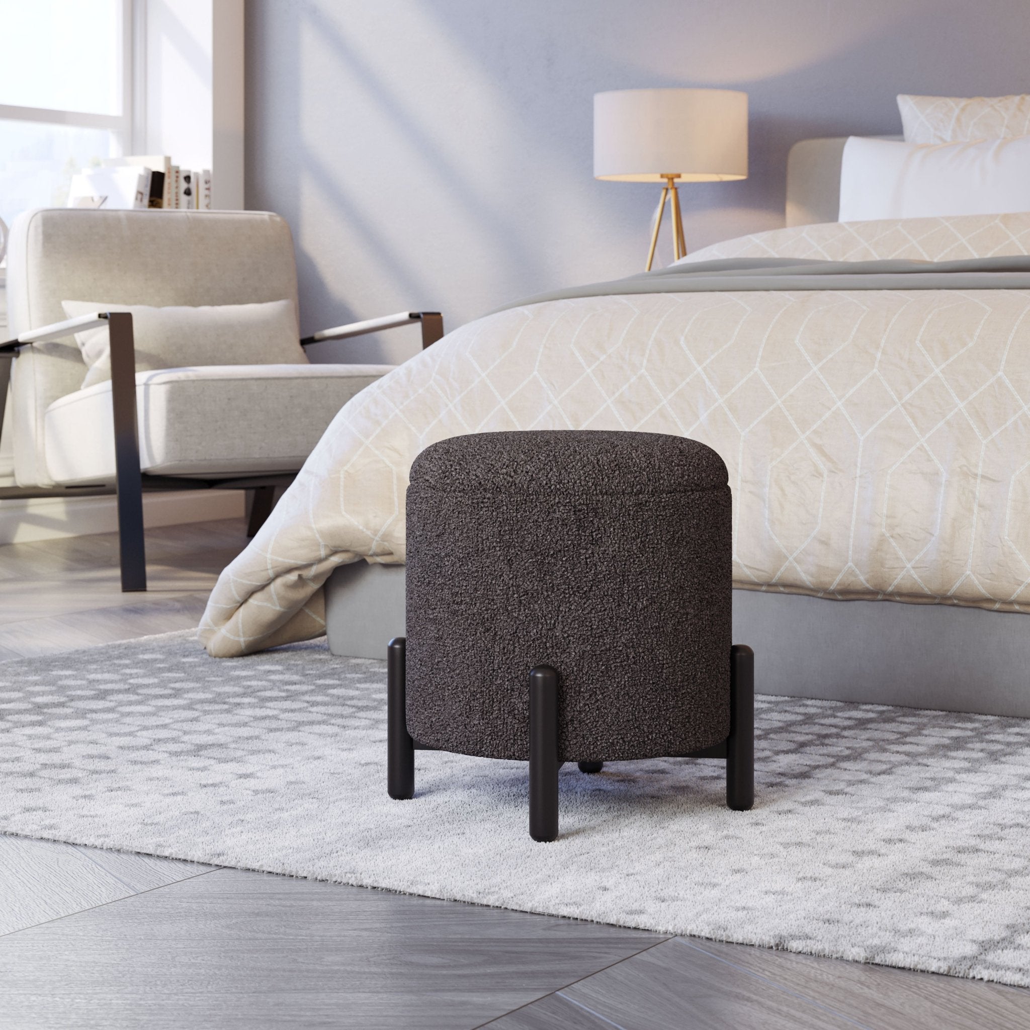 Calistoga Storage Ottoman Dark Gray - Cozy Roots Decor