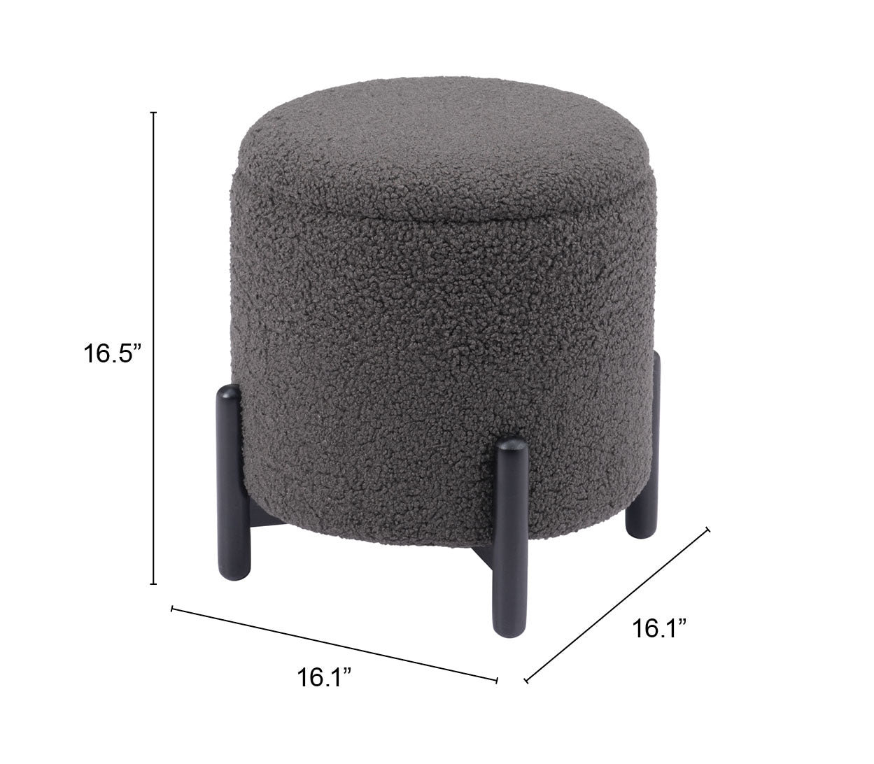 Calistoga Storage Ottoman Dark Gray - Cozy Roots Decor