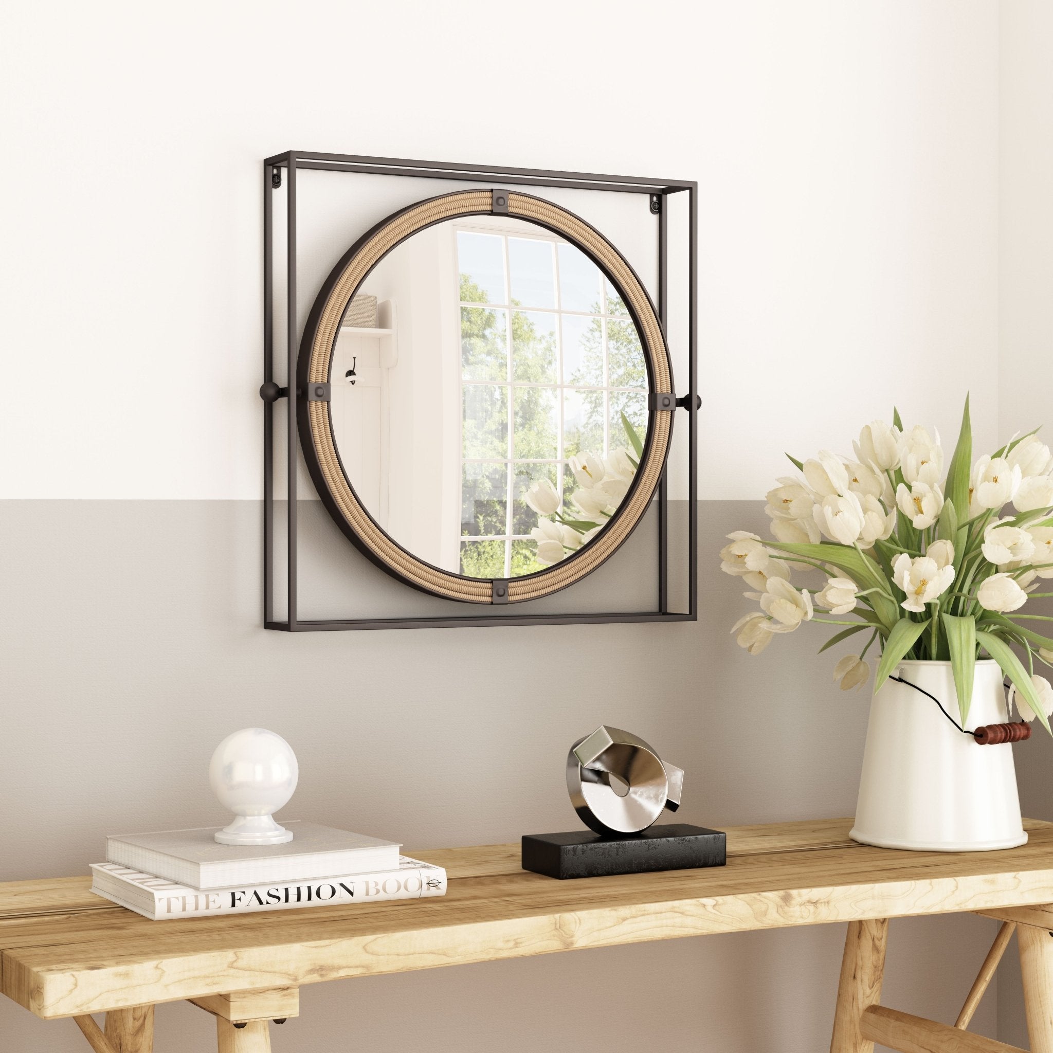 Capell Mirror Antique Gray - Cozy Roots Decor