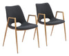 Desi Dining Chair (Set of 2) Black & Gold