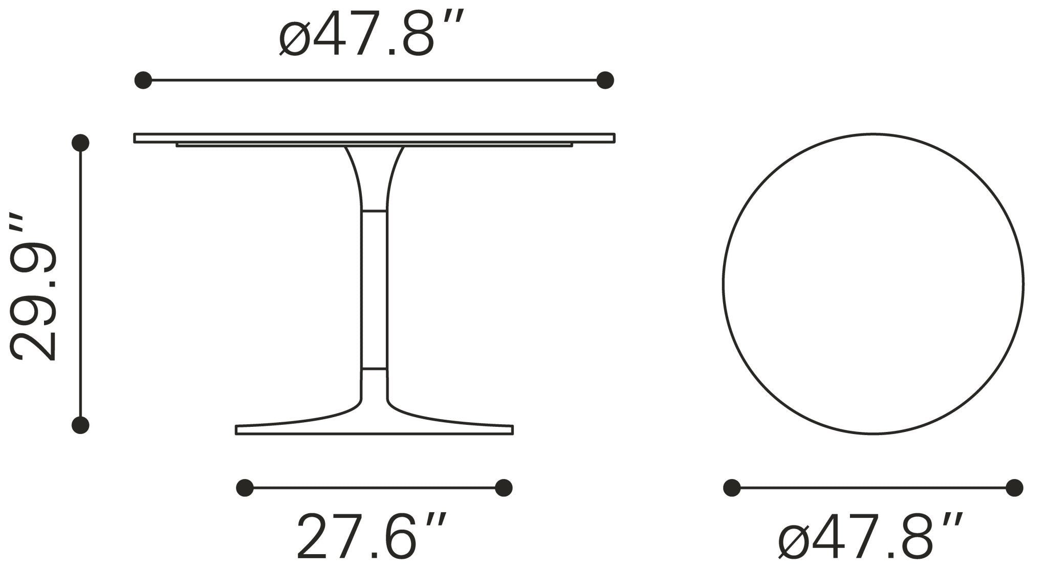 Central City Dining Table Gray & Black - Cozy Roots Decor