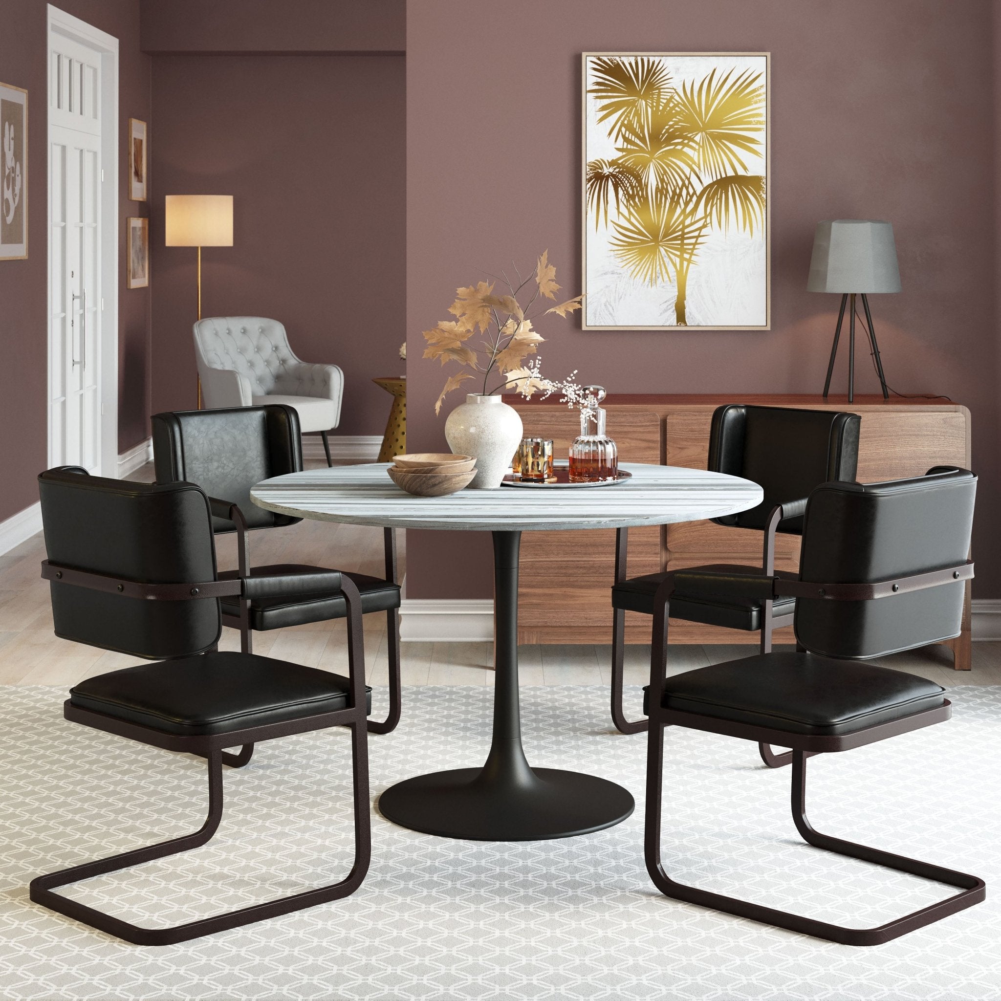 Central City Dining Table Gray & Black - Cozy Roots Decor