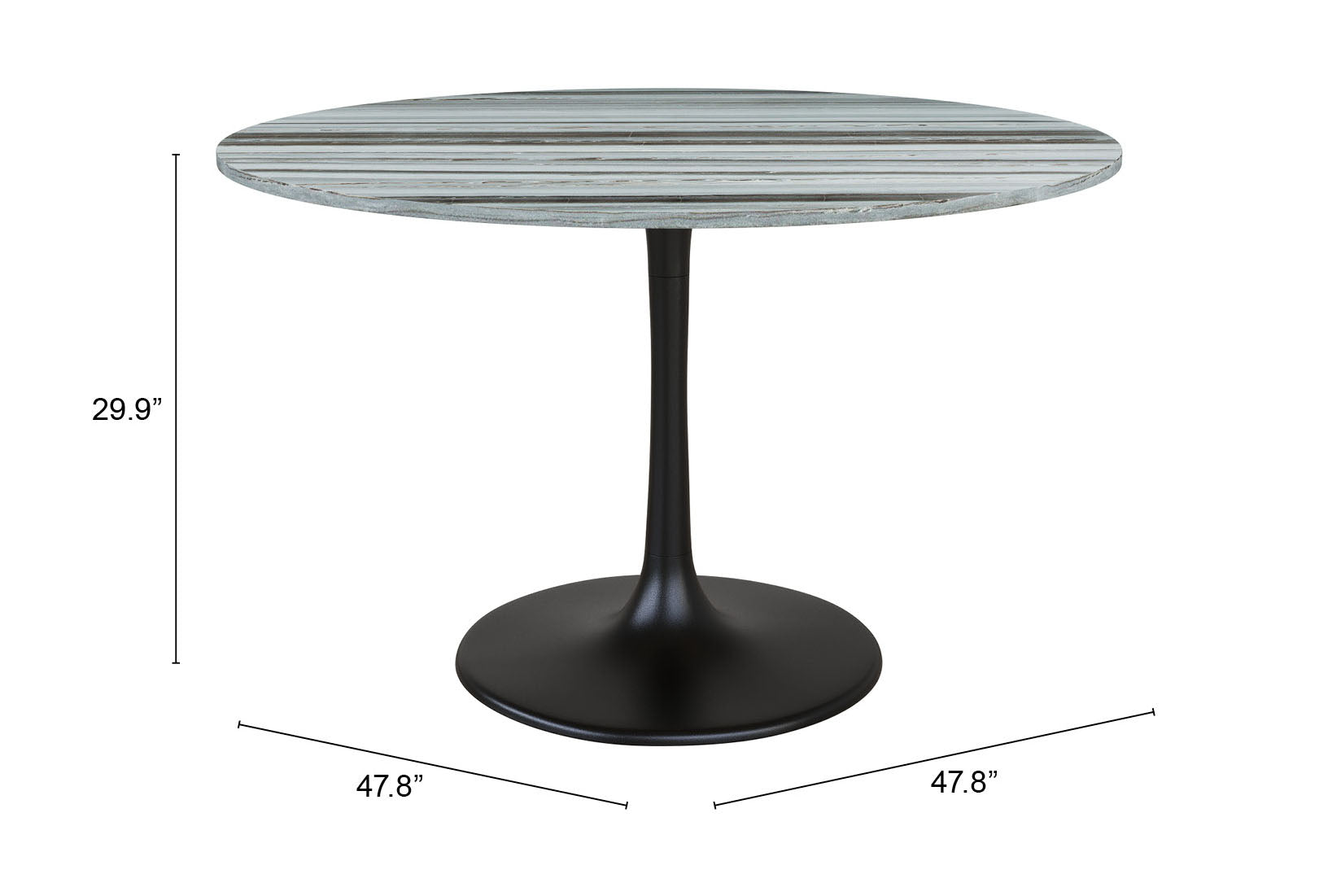Central City Dining Table Gray & Black - Cozy Roots Decor