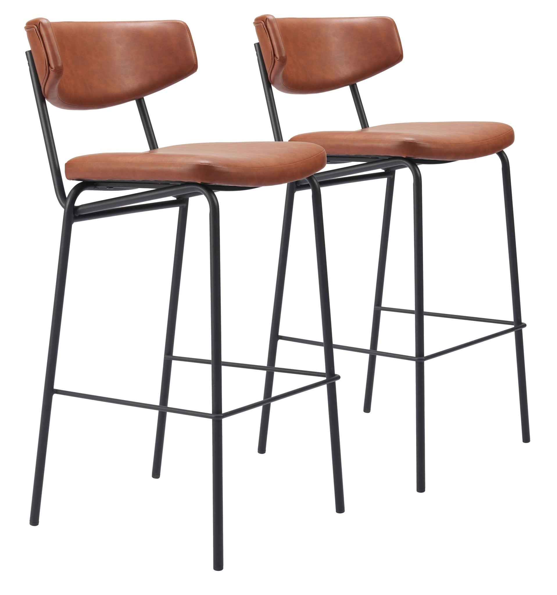 Charon Barstool (Set of 2) Vintage Brown - Cozy Roots Decor