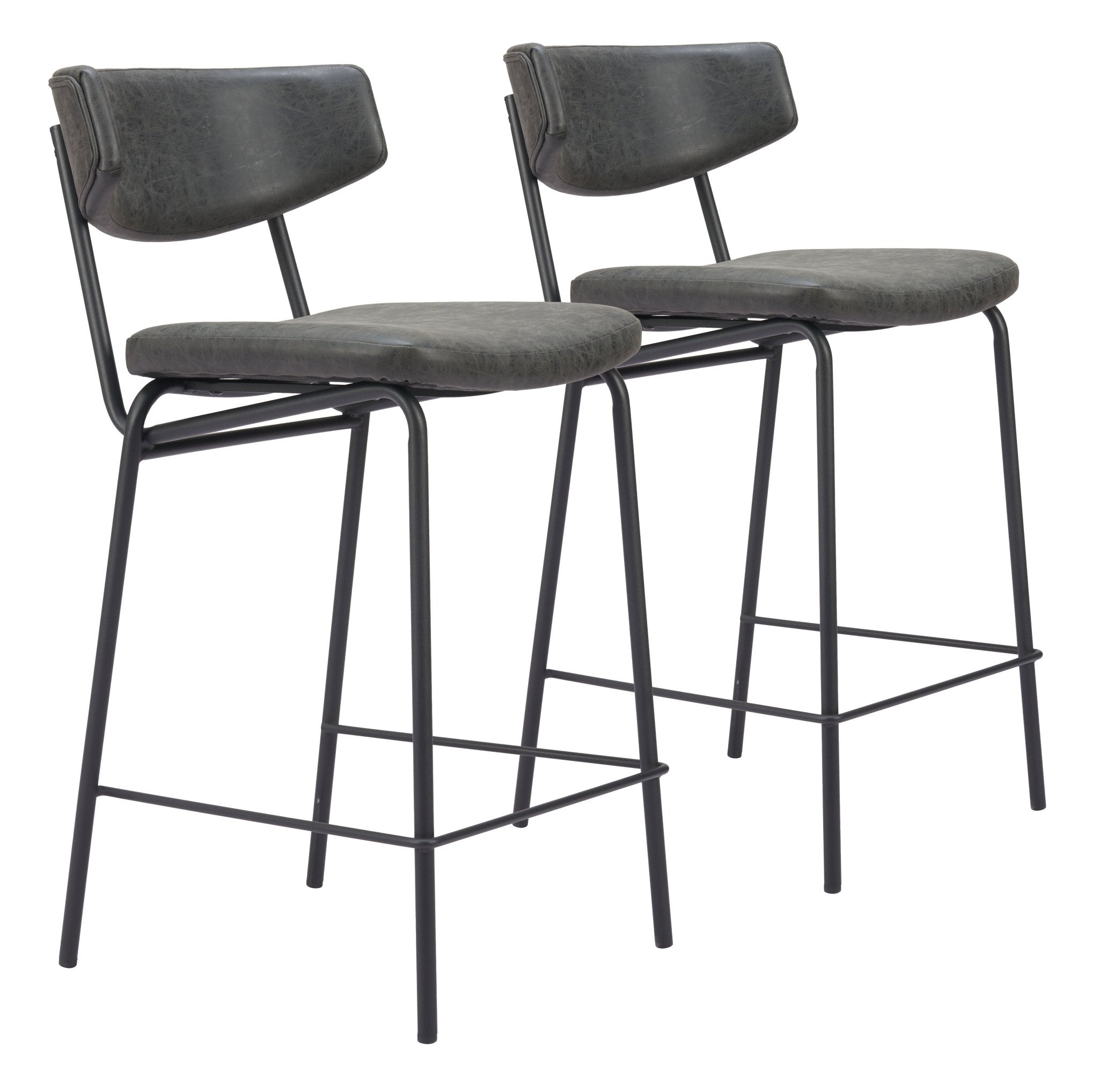 Charon Counter Stool (Set of 2) Vintage Black - Cozy Roots Decor