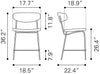 Charon Counter Stool (Set of 2) Vintage Black - Cozy Roots Decor
