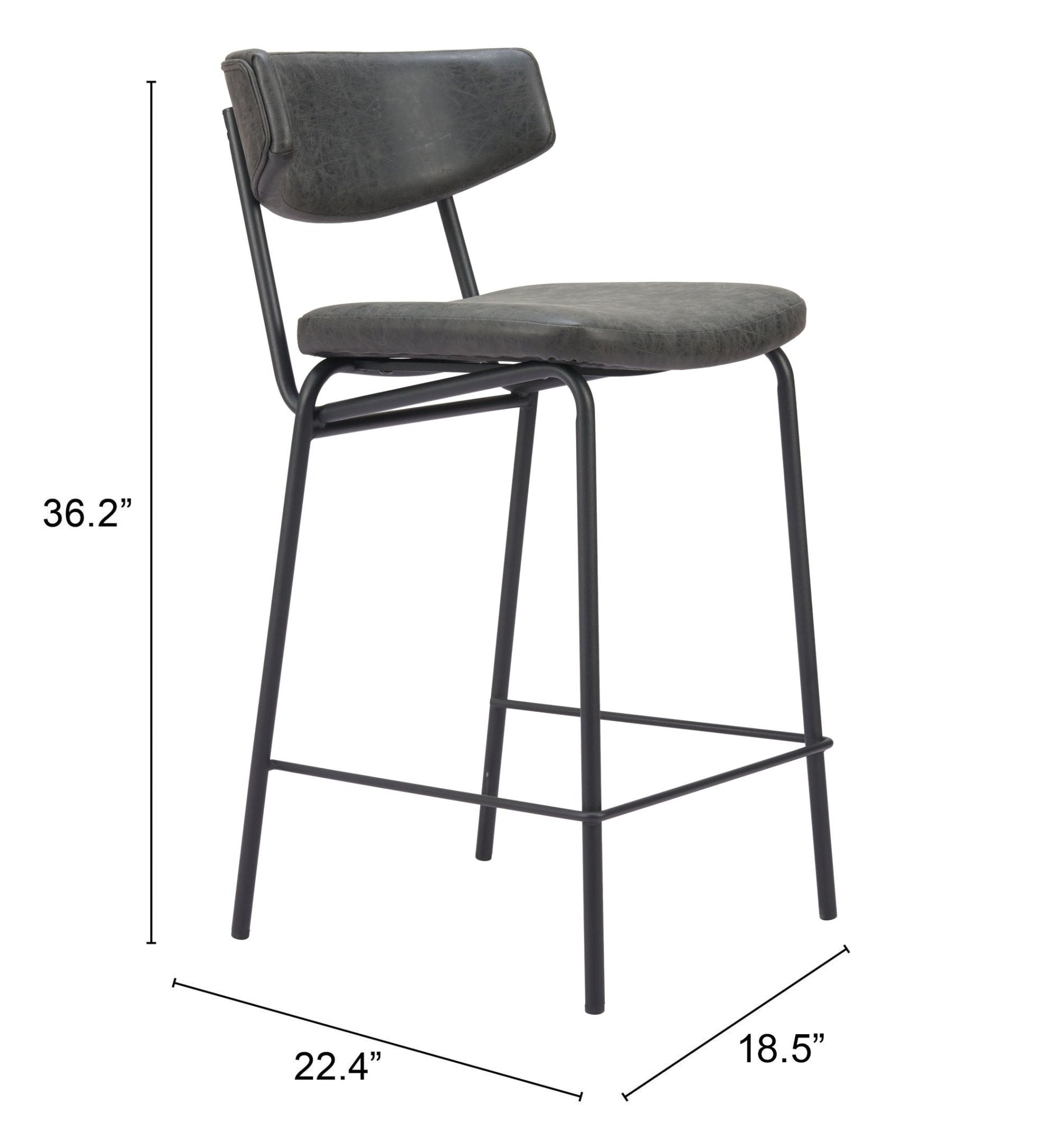 Charon Counter Stool (Set of 2) Vintage Black - Cozy Roots Decor