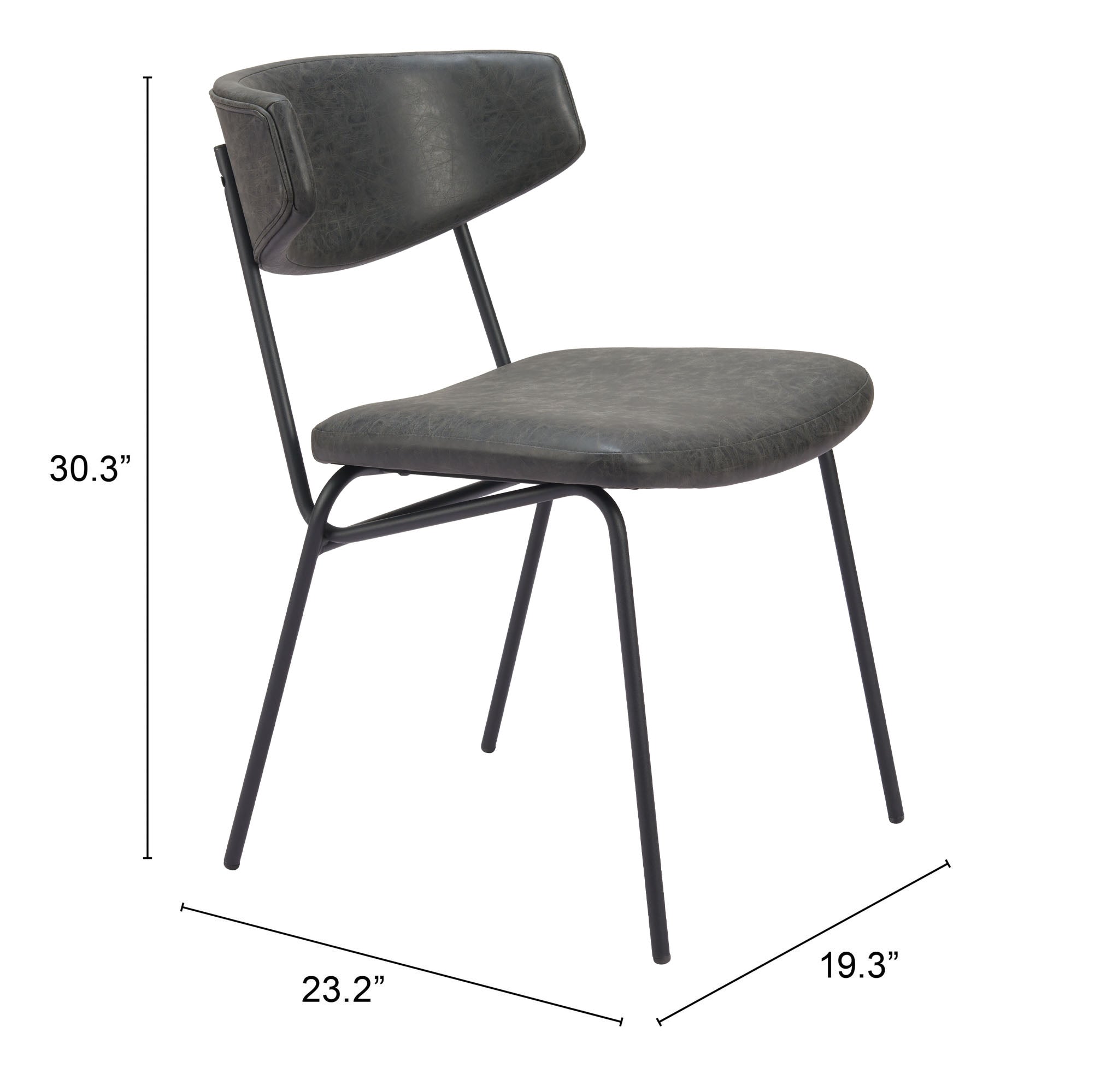 Charon Dining Chair (Set of 2) Vintage Black - Cozy Roots Decor