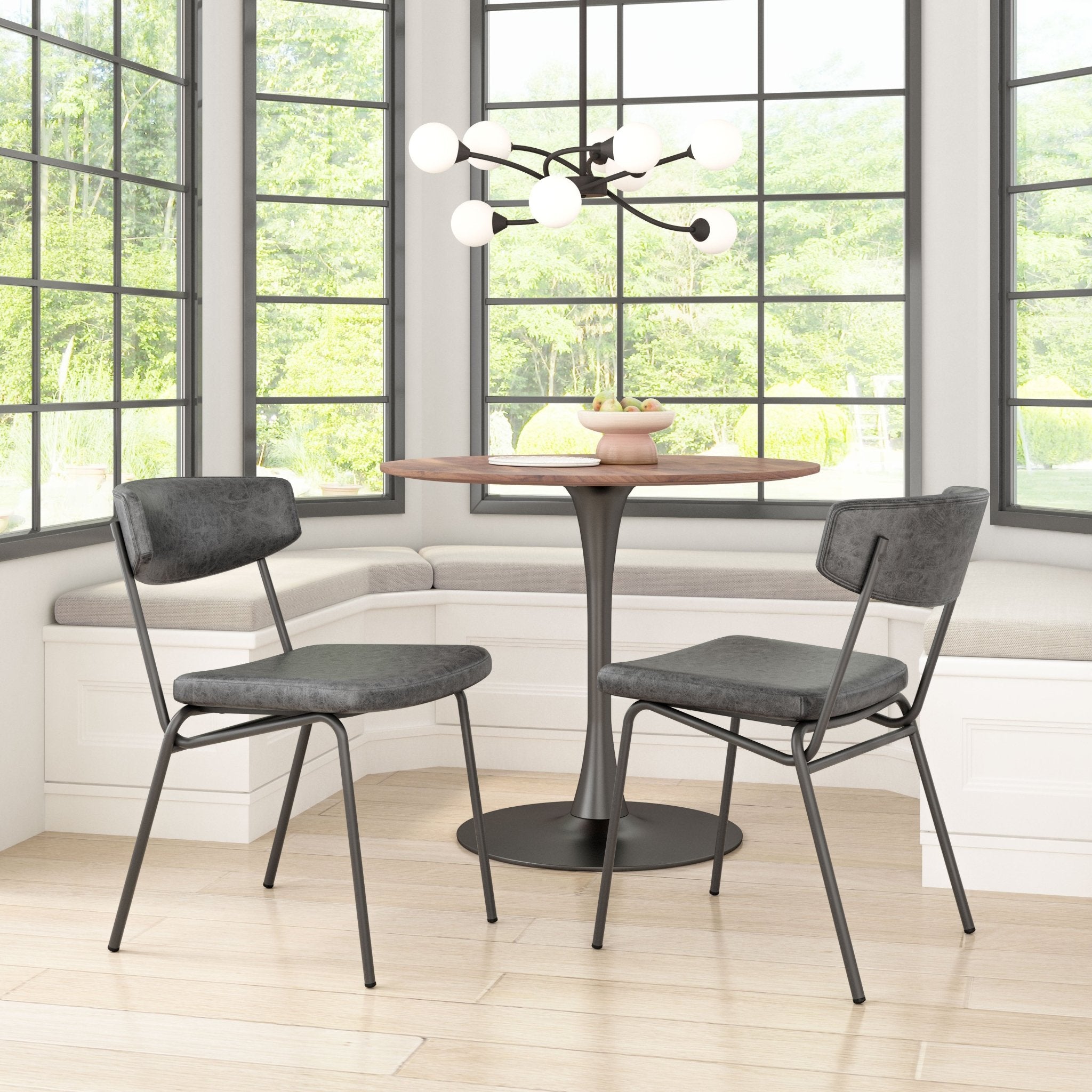 Charon Dining Chair (Set of 2) Vintage Black - Cozy Roots Decor