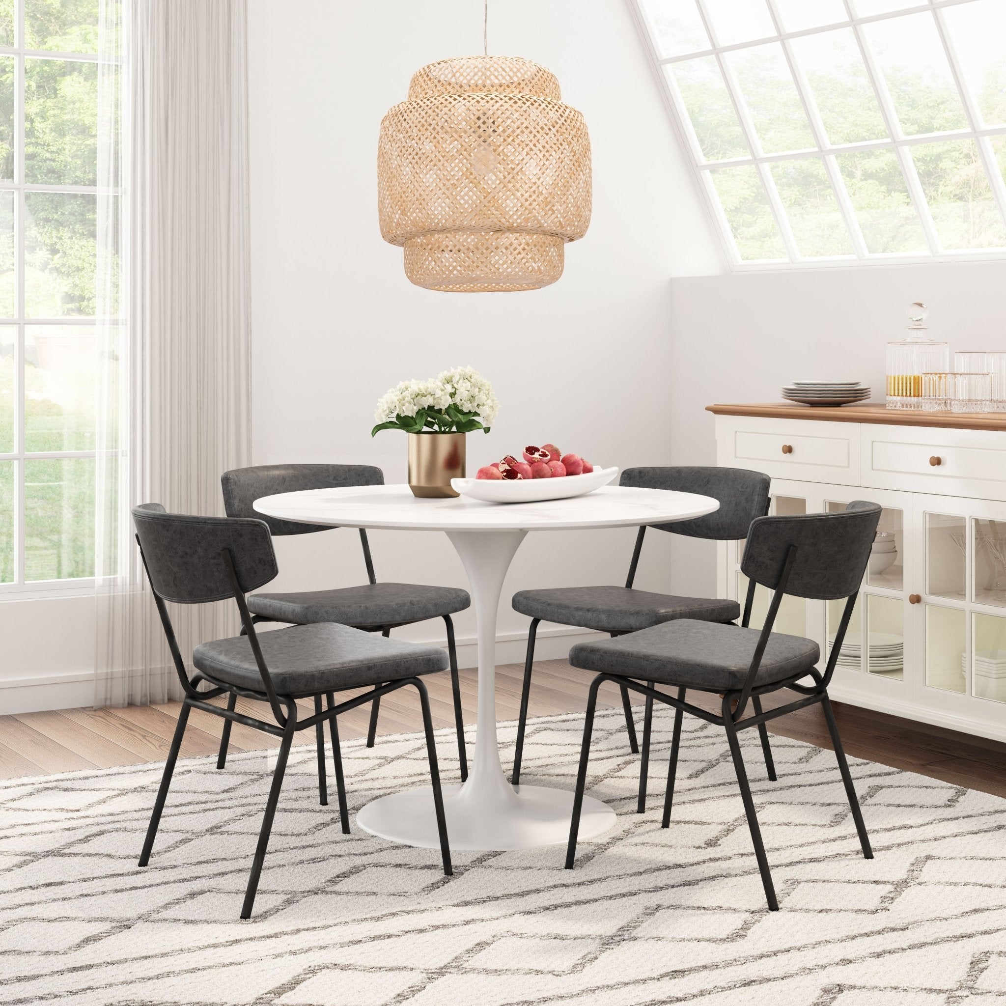 Charon Dining Chair (Set of 2) Vintage Black - Cozy Roots Decor