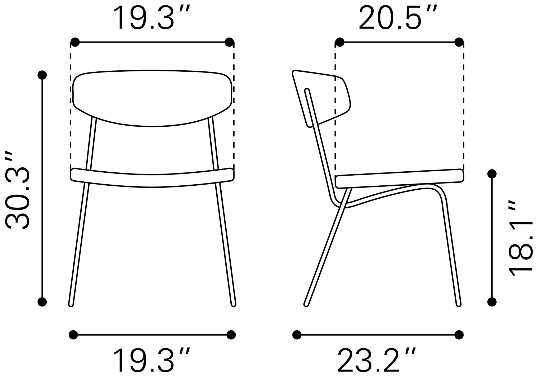 Charon Dining Chair (Set of 2) Vintage Black - Cozy Roots Decor
