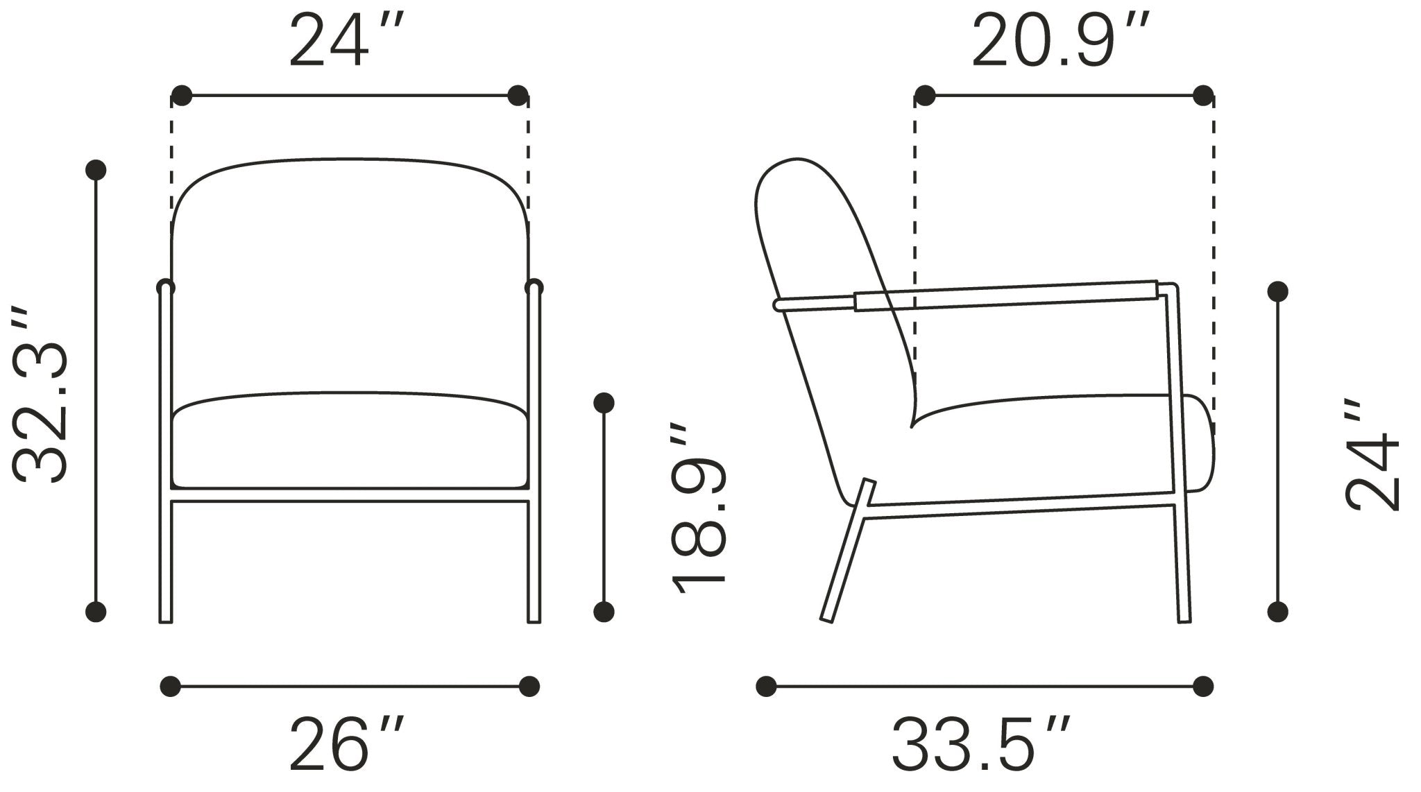 Chicago Accent Chair Ivory - Cozy Roots Decor