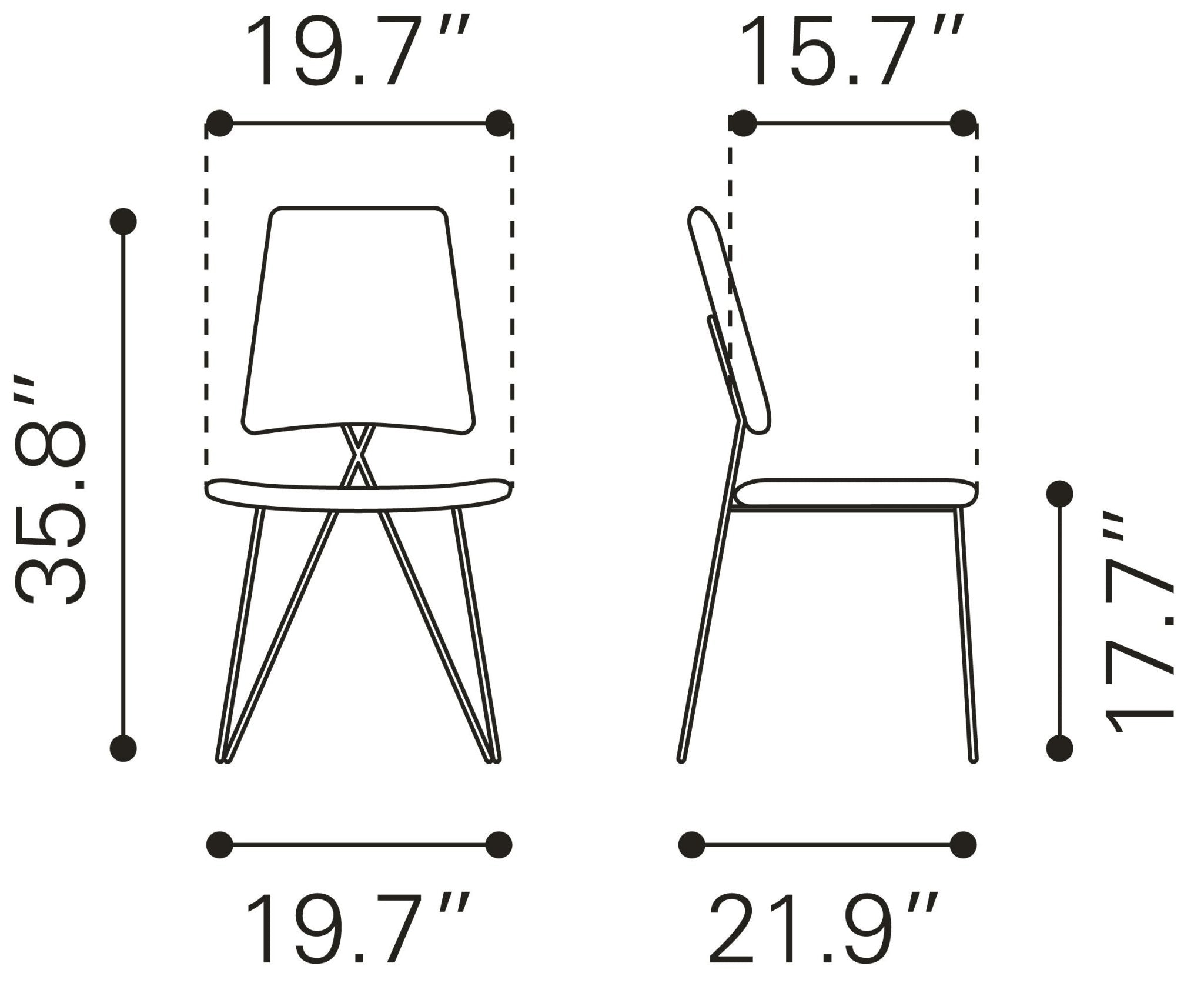 Chloe Dining Chair (Set of 2) Black & Gold - Cozy Roots Decor