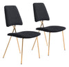 Chloe Dining Chair (Set of 2) Black & Gold - Cozy Roots Decor