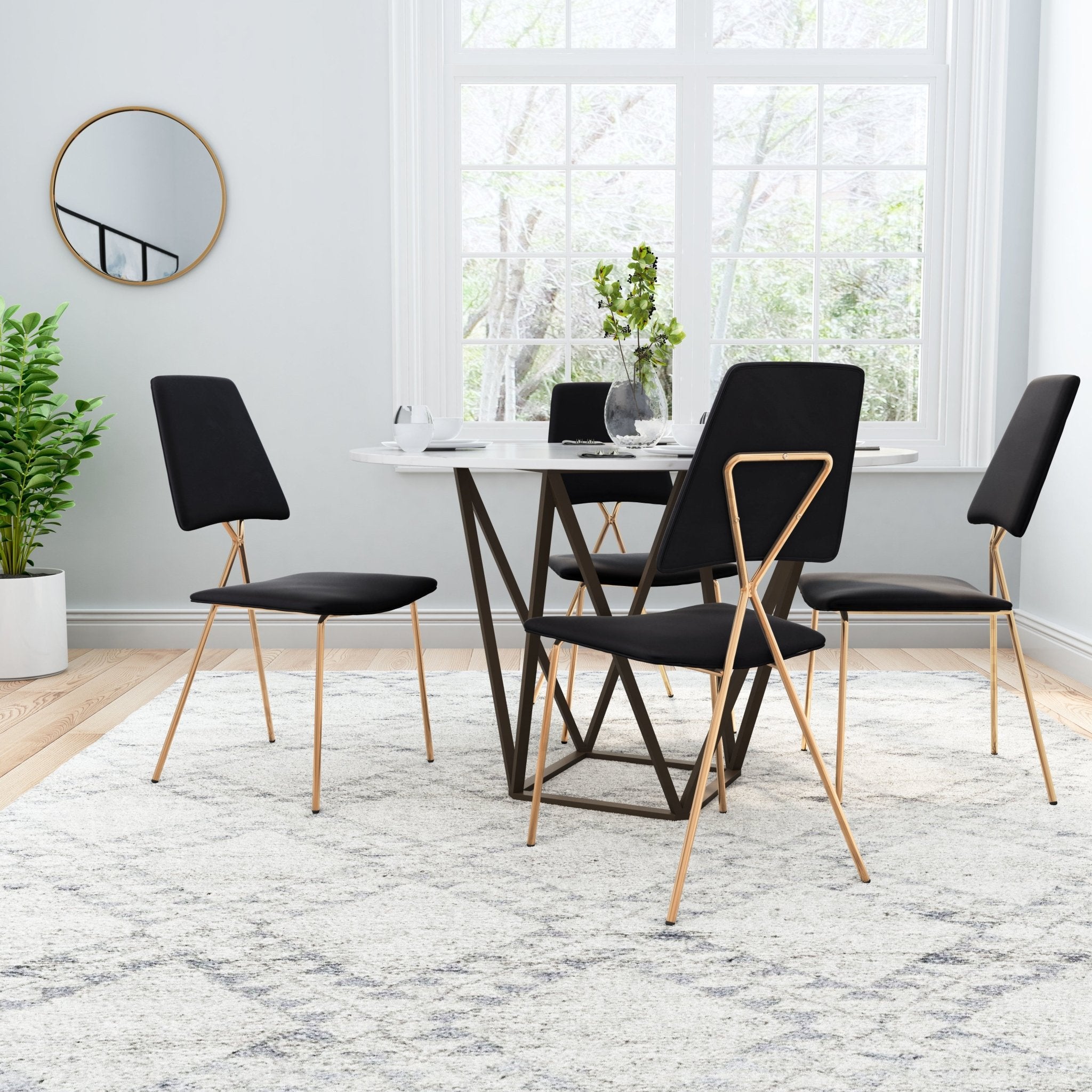 Chloe Dining Chair (Set of 2) Black & Gold - Cozy Roots Decor