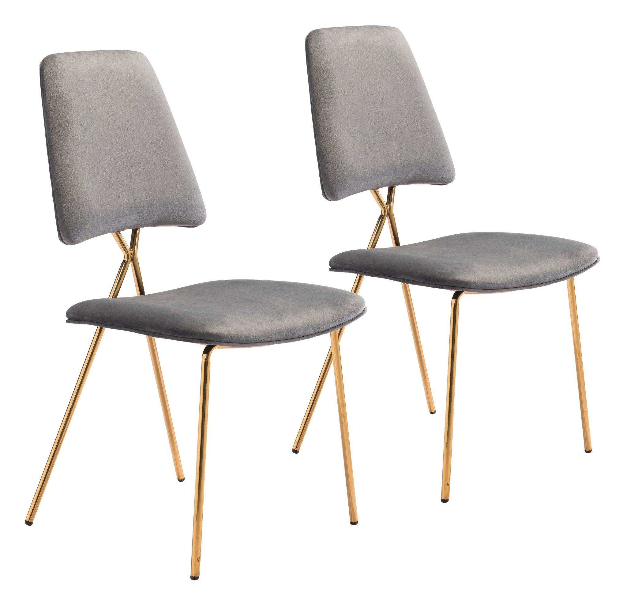 Chloe Dining Chair (Set of 2) Gray & Gold - Cozy Roots Decor