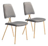 Chloe Dining Chair (Set of 2) Gray & Gold - Cozy Roots Decor