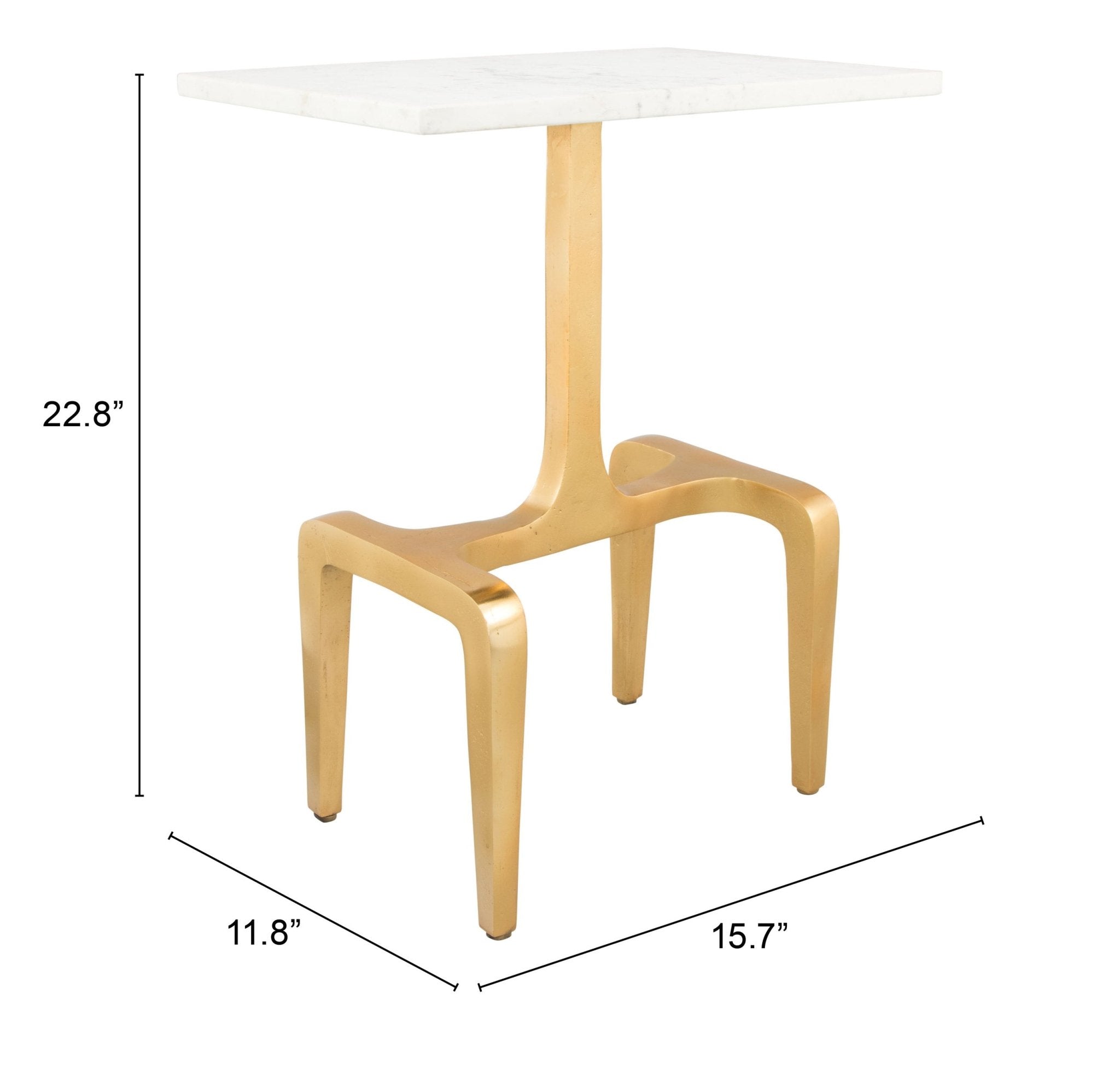 Clement Side Table White & Gold - Cozy Roots Decor