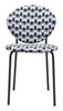 Clyde Dining Chair (Set of 2) Geometric Print & Black - Cozy Roots Decor