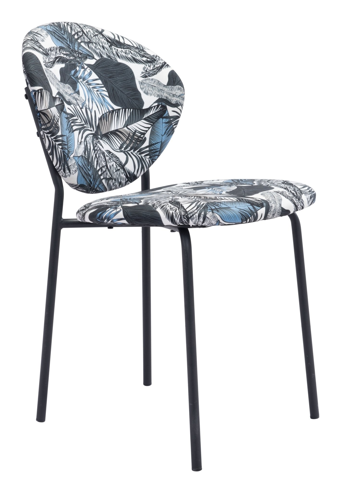 Clyde Dining Chair (Set of 2) Leaf Print & Black - Cozy Roots Decor