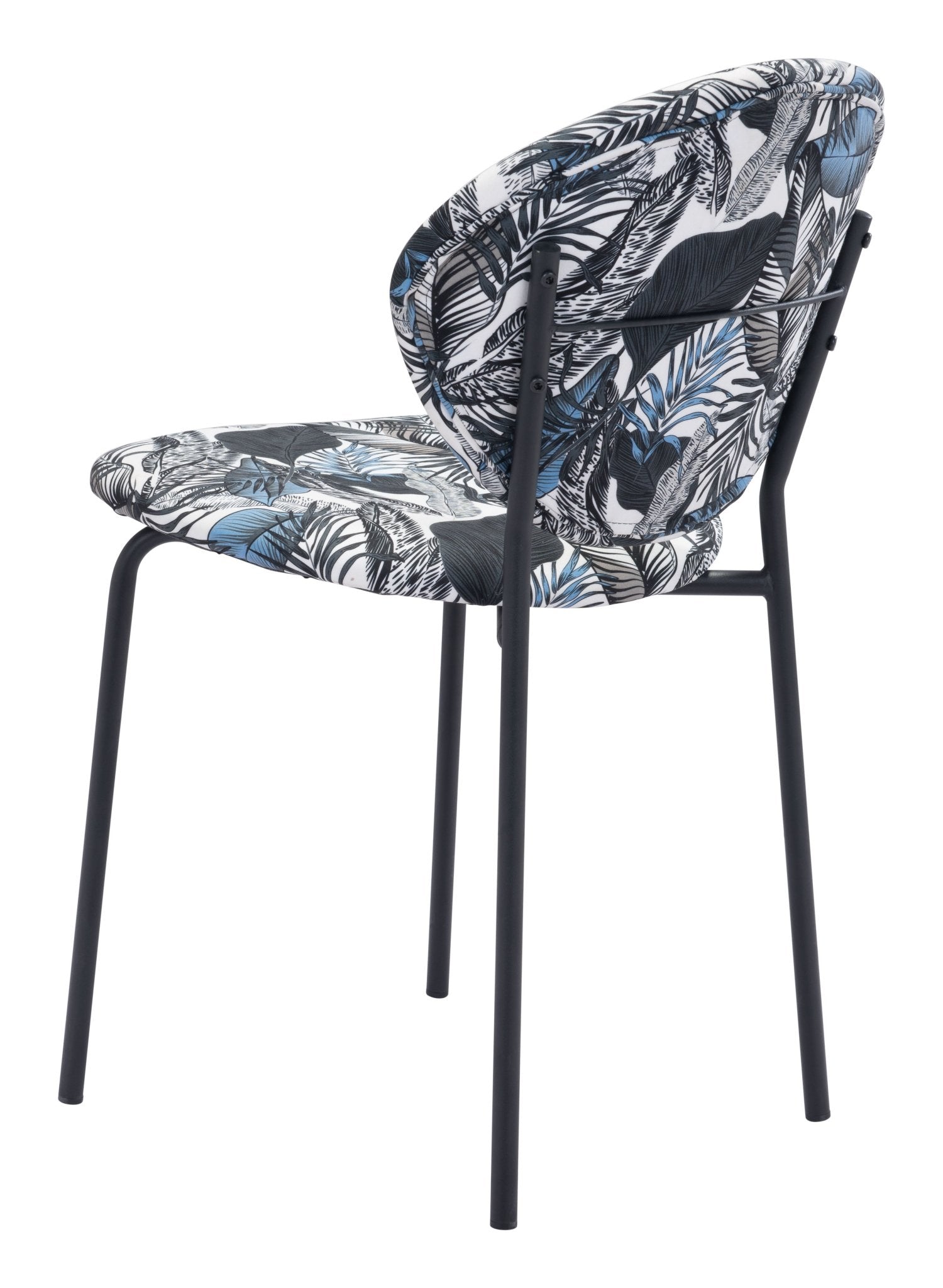 Clyde Dining Chair (Set of 2) Leaf Print & Black - Cozy Roots Decor