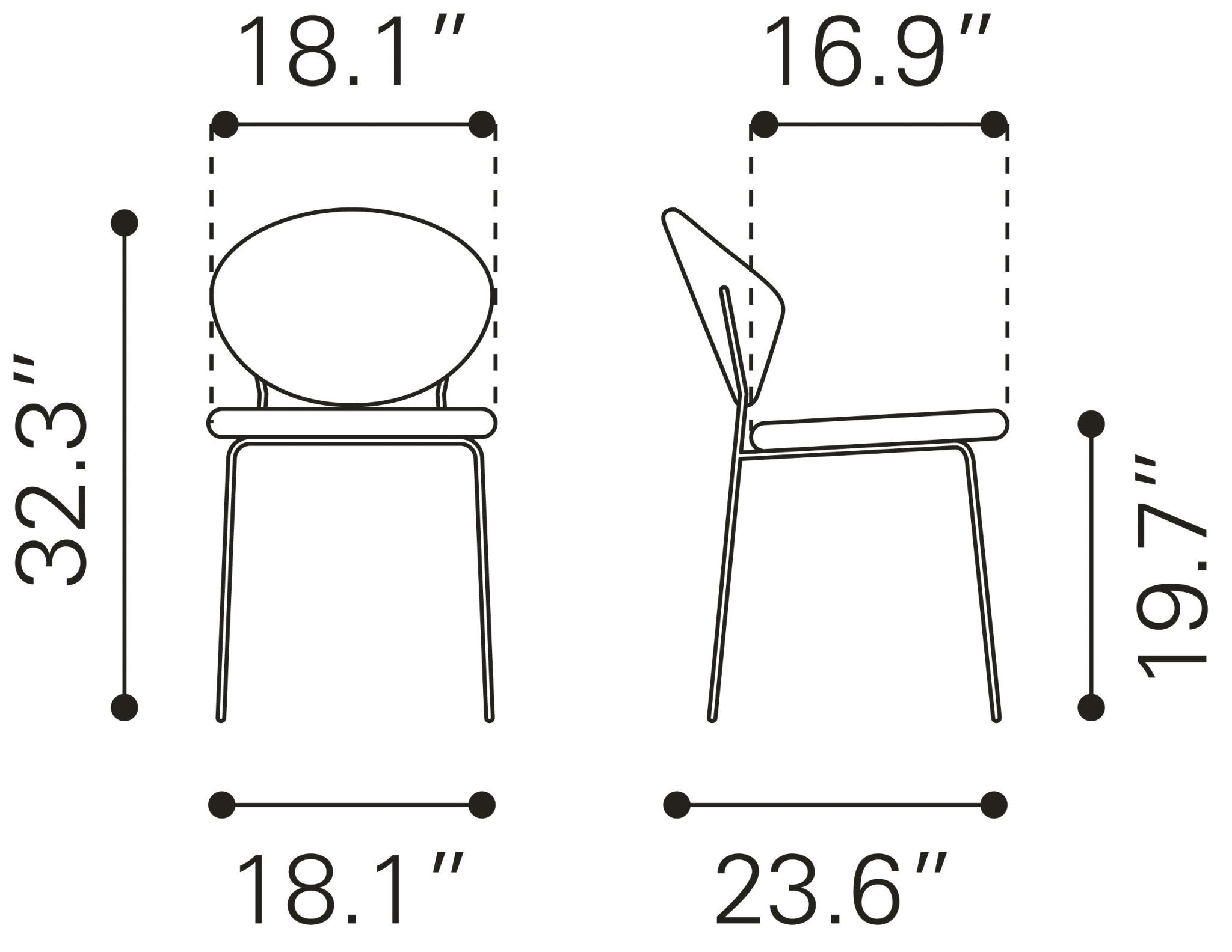 Clyde Dining Chair (Set of 2) Leaf Print & Black - Cozy Roots Decor