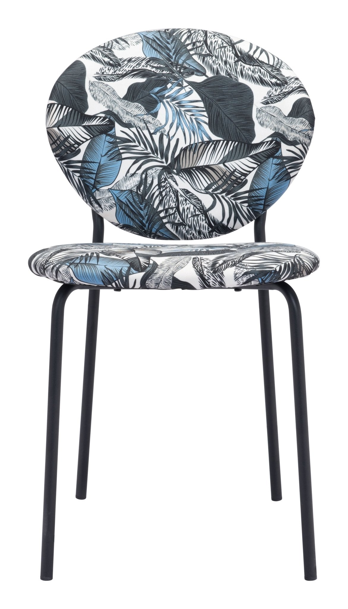 Clyde Dining Chair (Set of 2) Leaf Print & Black - Cozy Roots Decor