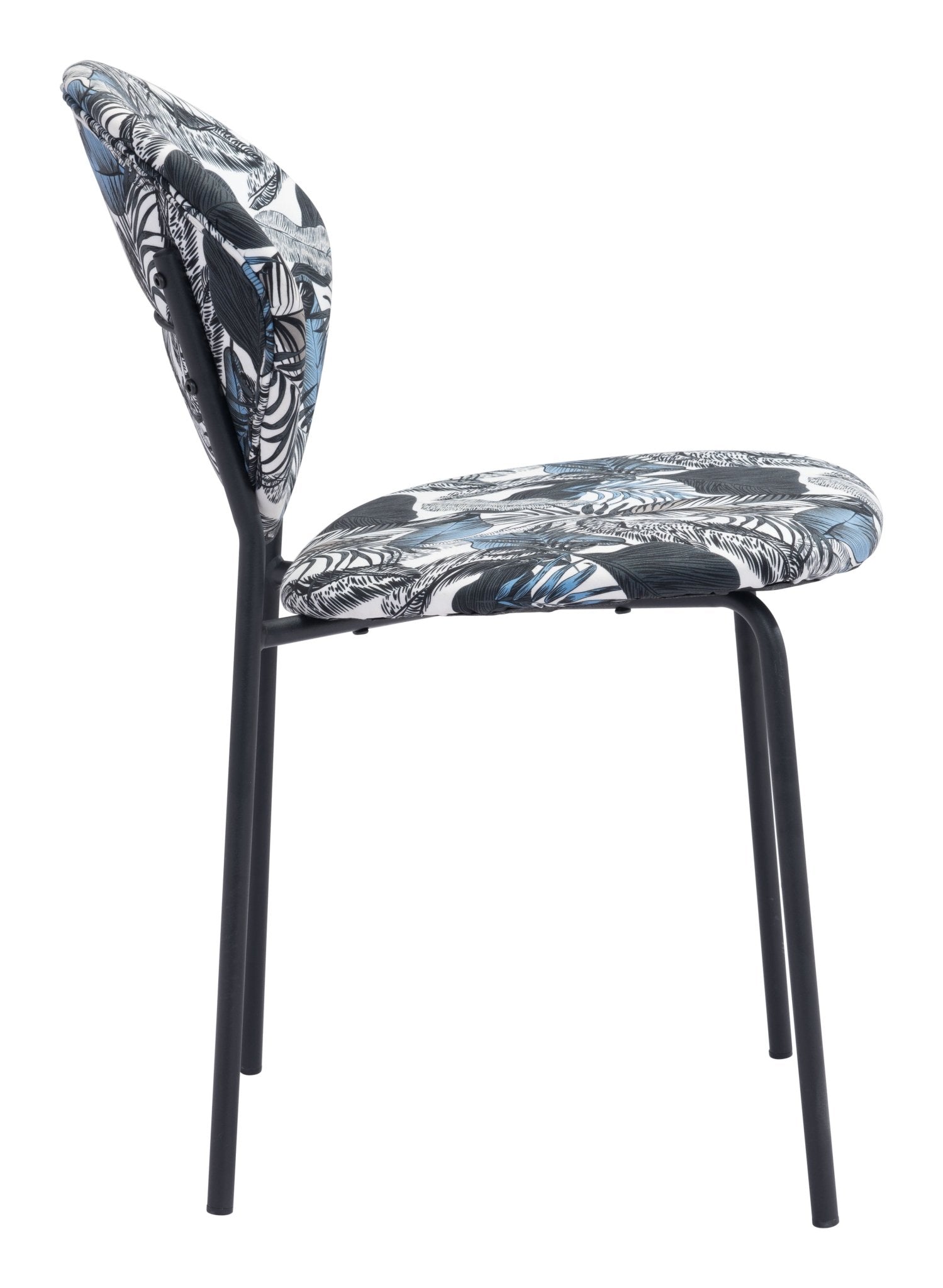 Clyde Dining Chair (Set of 2) Leaf Print & Black - Cozy Roots Decor