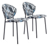 Clyde Dining Chair (Set of 2) Leaf Print & Black - Cozy Roots Decor