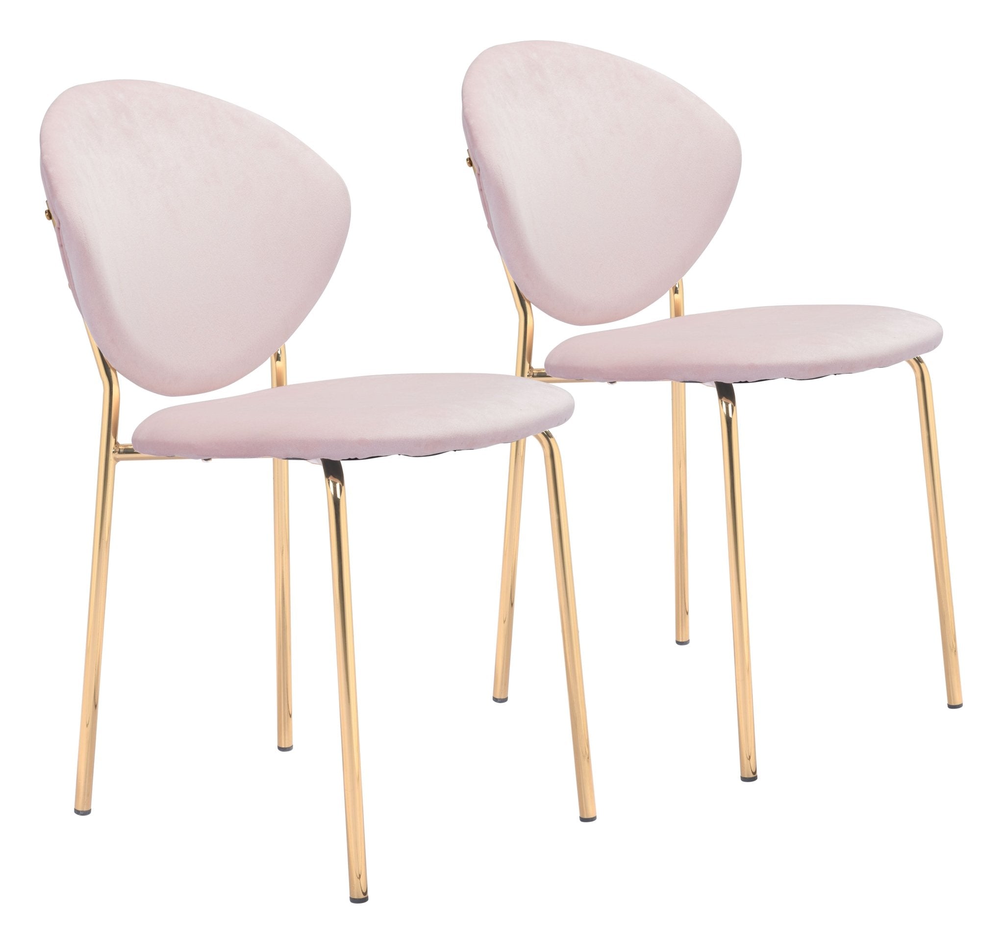 Clyde Dining Chair (Set of 2) Pink & Gold - Cozy Roots Decor