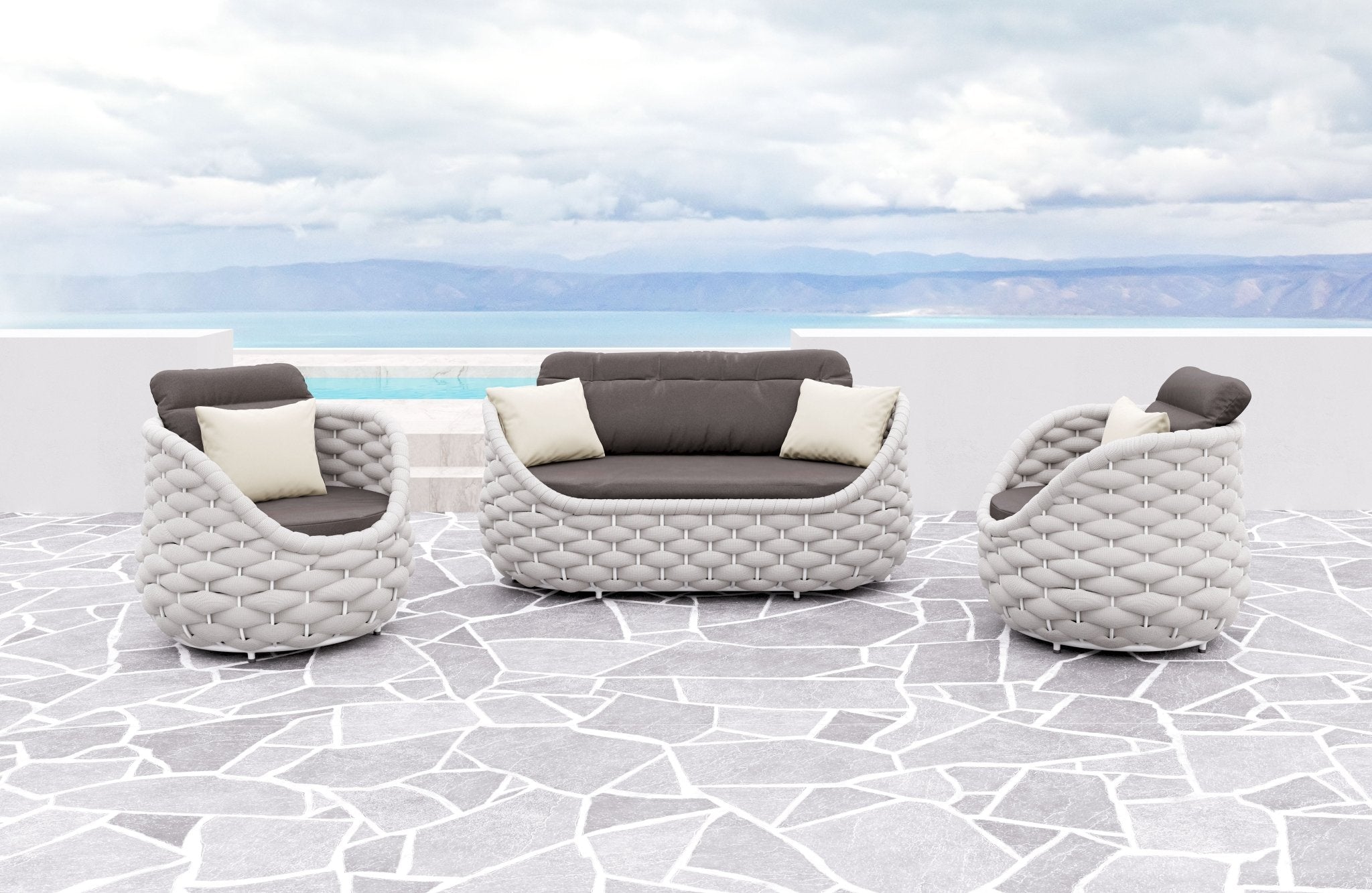 Coral Reef Loveseat Gray - Cozy Roots Decor