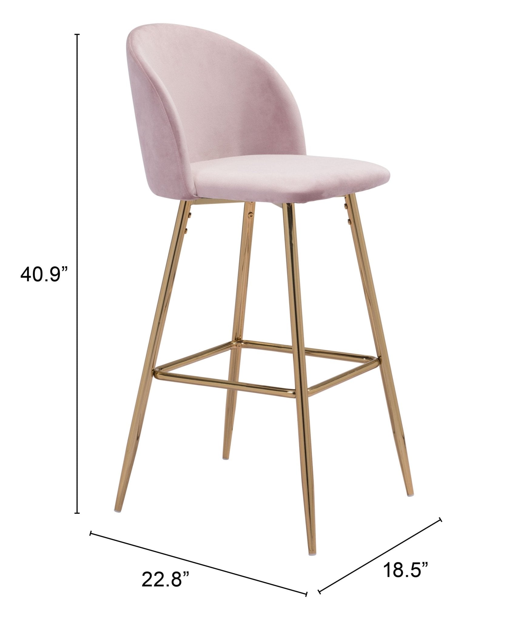 Cozy Barstool Pink & Gold - Cozy Roots Decor