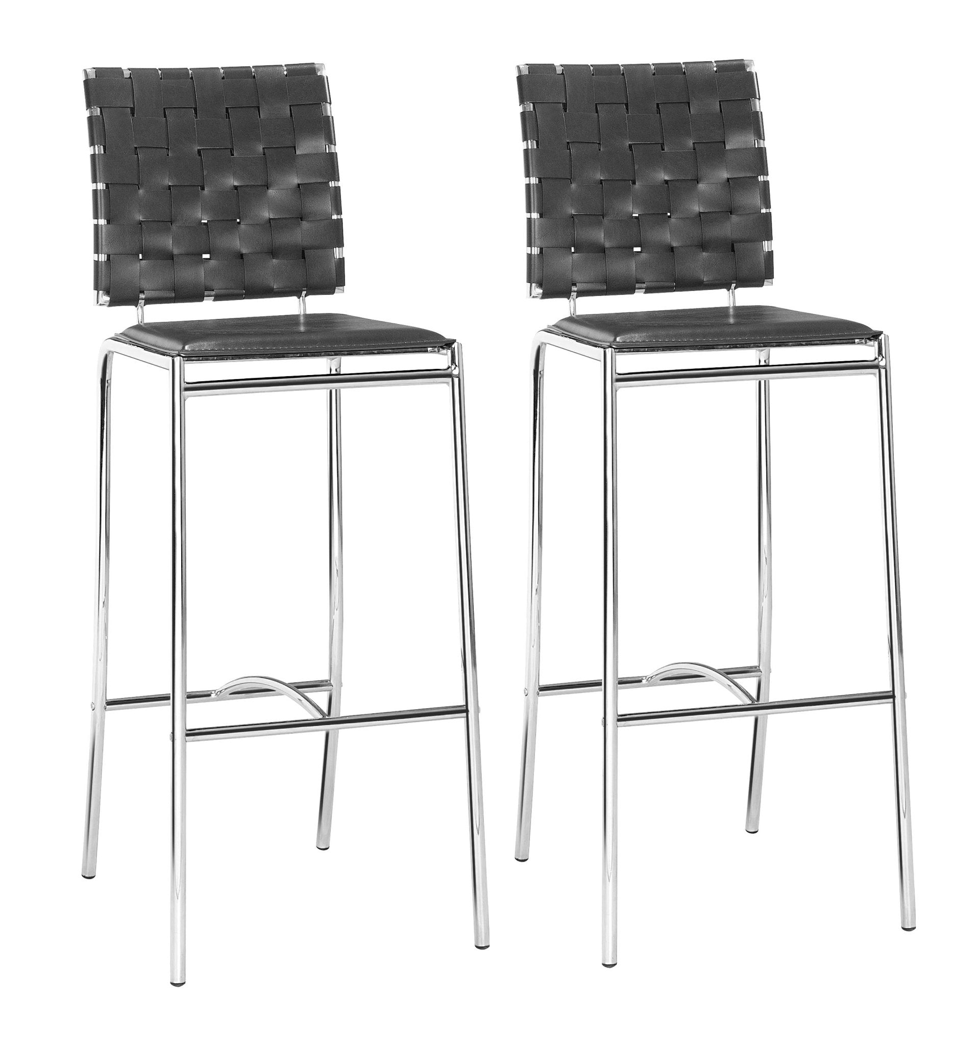 Criss Cross Barstool (Set of 2) Black - Cozy Roots Decor