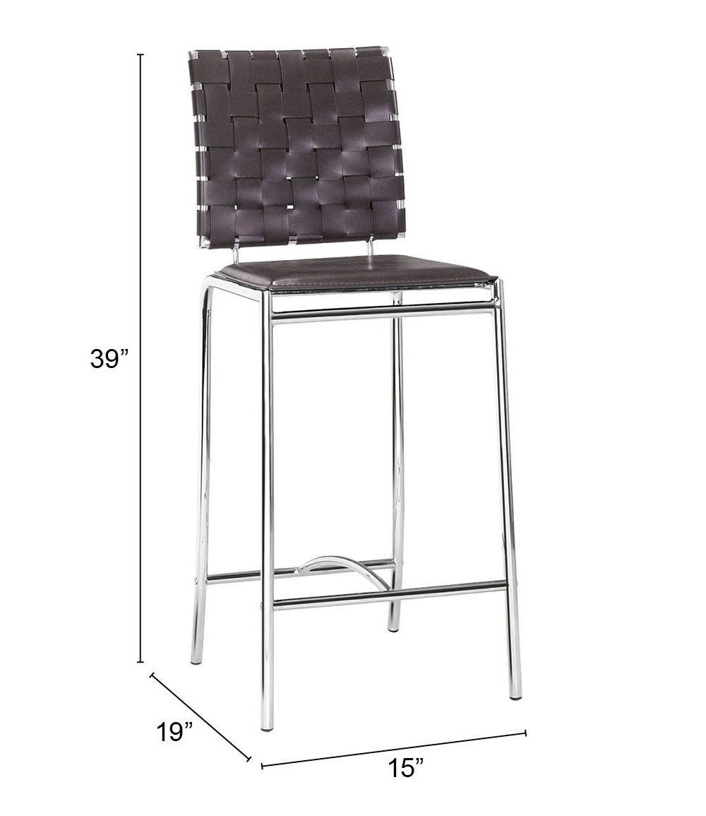 Criss Cross Counter Stool (Set of 2) Espresso - Cozy Roots Decor